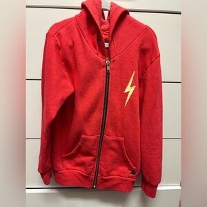 Aviator Nation Kids ❤️ Red Hoodie with Lightning Bolt